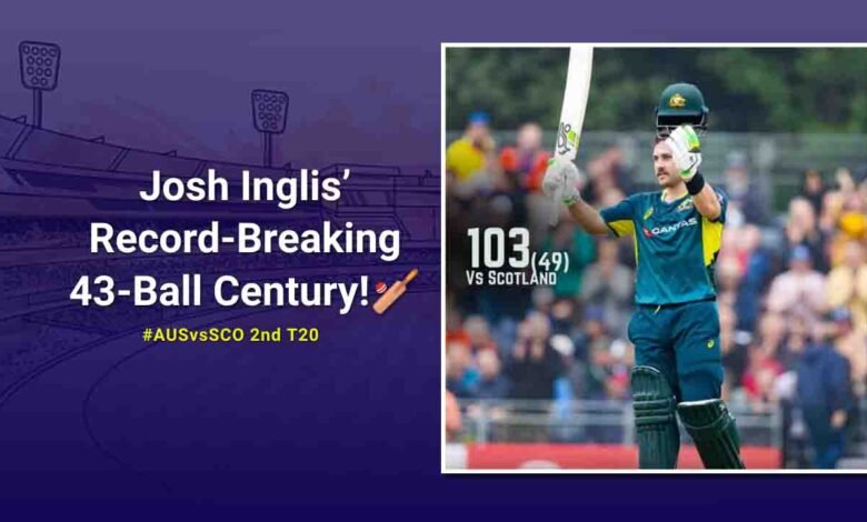 Josh Inglis fastest century-AUS vs SCO T20I