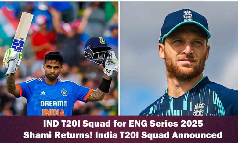 IND vs ENG T20I squad