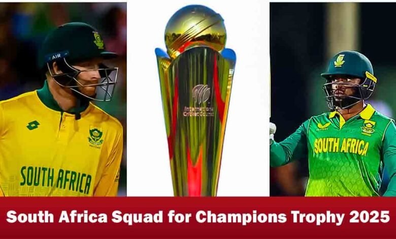 South Africa Champions Trophy 2025 squad